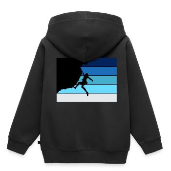 montée - Sweat Premium à capuche enfant bio - noir - Dos - AI Model Kid Male (0cm)