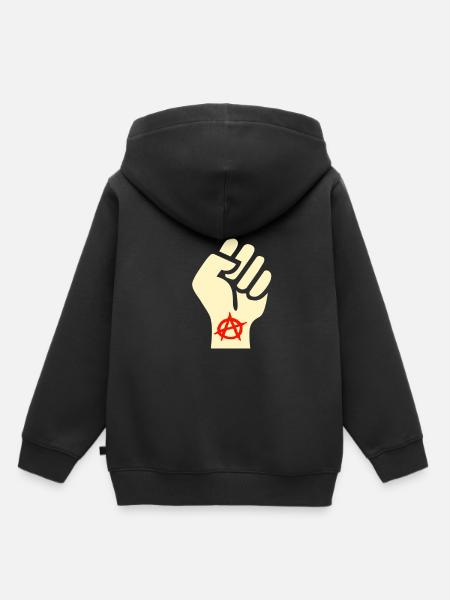 Anarchisten faust - Kinder Premium Organic Hoodie - Schwarz