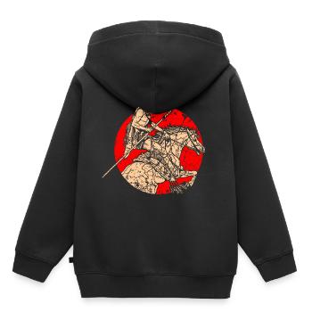 Indianer Amerikanischer Ureinwohner Pferd - Kinder Premium Organic Hoodie - Schwarz - Hinten - AI Model Kid Male (0cm)