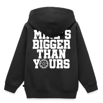 Meiner ist größer als deiner Geschenk Auto Motor - Kinder Premium Organic Hoodie - Schwarz - Hinten - AI Model Kid Male (0cm)