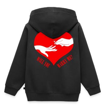 mariage - Sweat Premium à capuche enfant bio - noir - Dos - AI Model Kid Male (0cm)