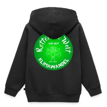 Nature Climat Protection du climat Changement climatique Sauver le monde - Sweat Premium à capuche enfant bio - noir - Dos - AI Model Kid Male (0cm)