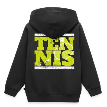Tennis - Kinder Premium Organic Hoodie - Schwarz - Hinten - AI Model Kid Male (0cm)