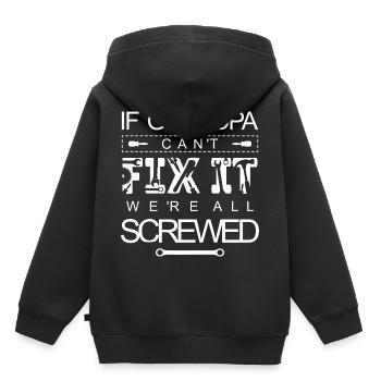 Best Grandpa. Opa. If grandpa cant fix it - Kinder Premium Organic Hoodie - Schwarz - Hinten - AI Model Kid Male (0cm)