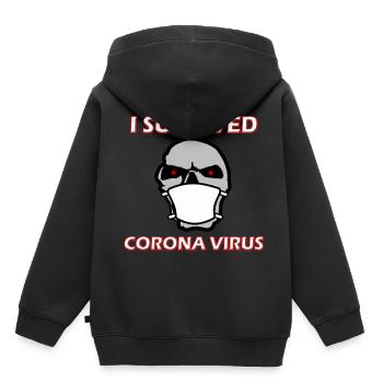 I survived Corona Virus, Coronavirus, Covid-19 - Kinder Premium Organic Hoodie - Schwarz - Hinten - AI Model Kid Male (0cm)