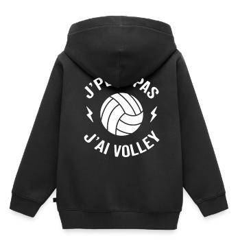 Je peux pas j'ai volley volleyball - Sweat Premium à capuche enfant bio - noir - Dos - AI Model Kid Male (0cm)