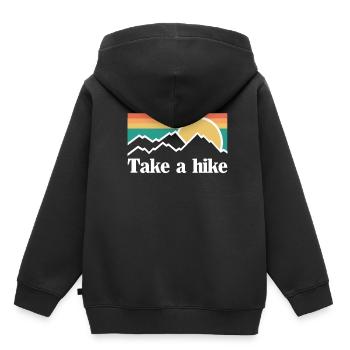 eine Wanderung machen - Kinder Premium Organic Hoodie - Schwarz - Hinten - AI Model Kid Male (0cm)
