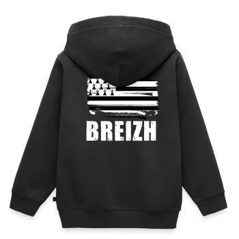Flag of britain breizh - Kids Premium Organic Hoodie - black - Back - AI Model Kid Male (0cm)