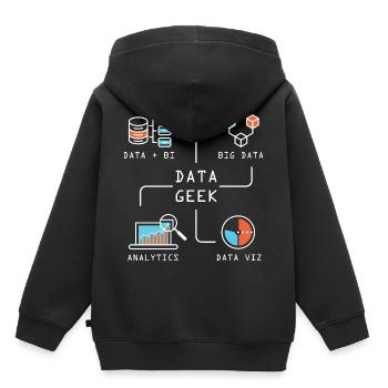 Data Geek Softwareentwickler - Kinder Premium Organic Hoodie - Schwarz - Hinten - AI Model Kid Male (0cm)