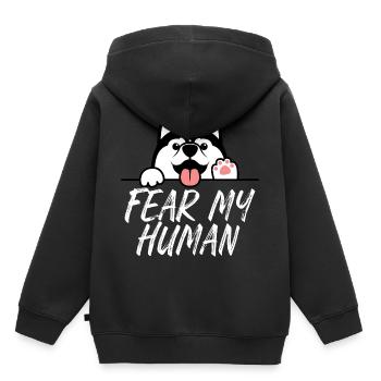 Husky - Sweat Premium à capuche enfant bio - noir - Dos - AI Model Kid Male (0cm)