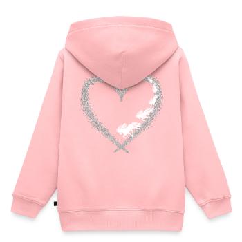 Herz mit Tölt - Kinder Premium Organic Hoodie - Rosa - Hinten - AI Model Kid Female (0cm)