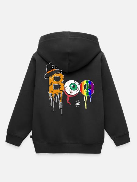Halloween Boo Hexe Zombie Gay Pride LGBT - Kinder Premium Organic Hoodie - Schwarz