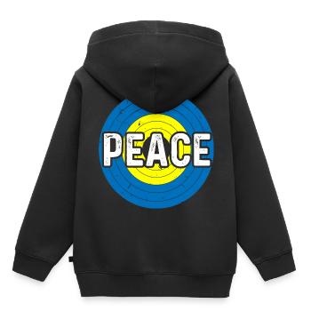 Peace Regenbogen Kreis Frieden Freiheit Liebe - Kinder Premium Organic Hoodie - Schwarz - Hinten - AI Model Kid Male (0cm)