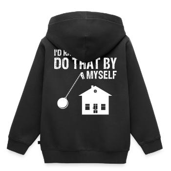 Hausabriss und Renovierungs Design - Kinder Premium Organic Hoodie - Schwarz - Hinten - AI Model Kid Male (0cm)