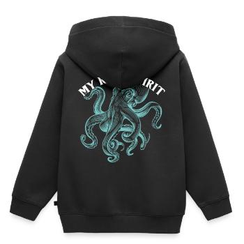 Oktopus ist mein Lieblingstier mein Spirit - Kinder Premium Organic Hoodie - Schwarz - Hinten - AI Model Kid Male (0cm)