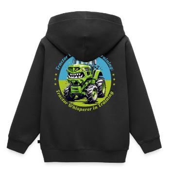 Traktorflüsterer in der Ausbildung - Kinder Premium Organic Hoodie - Schwarz - Hinten - AI Model Kid Male (0cm)