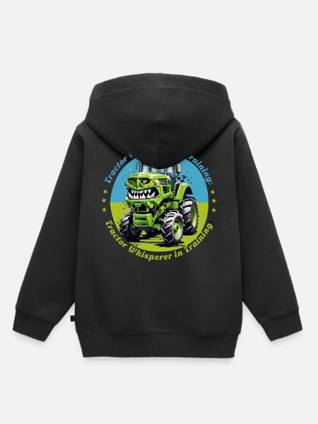 Traktorflüsterer in der Ausbildung - Kinder Premium Organic Hoodie - Schwarz