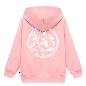 Ritter Logo Design für den Mittelalter Fan - Kinder Premium Organic Hoodie - Rosa - Hinten - AI Model Kid Female (0cm)