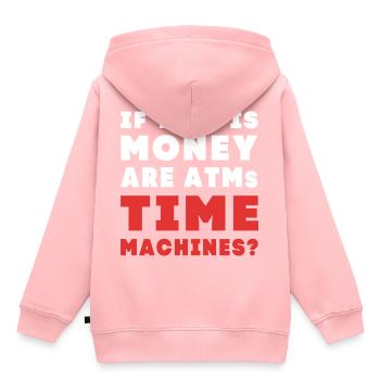 Voyage dans le temps - Sweat Premium à capuche enfant bio - rose - Dos - AI Model Kid Female (0cm)