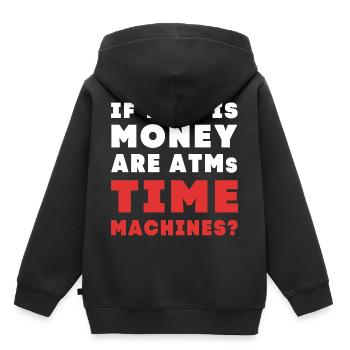 Voyage dans le temps - Sweat Premium à capuche enfant bio - noir - Dos - AI Model Kid Male (0cm)