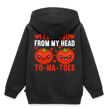 Tomate - Kinder Premium Organic Hoodie - Schwarz - Hinten - AI Model Kid Male (0cm)