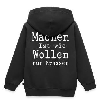 Machen ist wie wollen nur Krasser - Kinder Premium Organic Hoodie - Schwarz - Hinten - AI Model Kid Male (0cm)