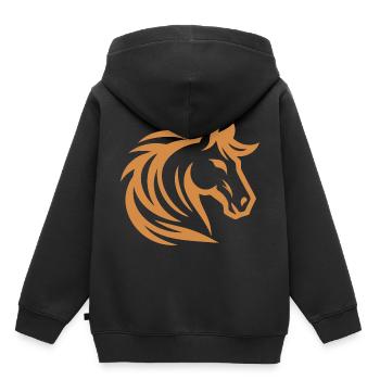 Conception de la silhouette Hafflinger - Sweat Premium à capuche enfant bio - noir - Dos - AI Model Kid Male (0cm)
