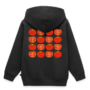 Tomate - Kinder Premium Organic Hoodie - Schwarz - Hinten - AI Model Kid Male (0cm)