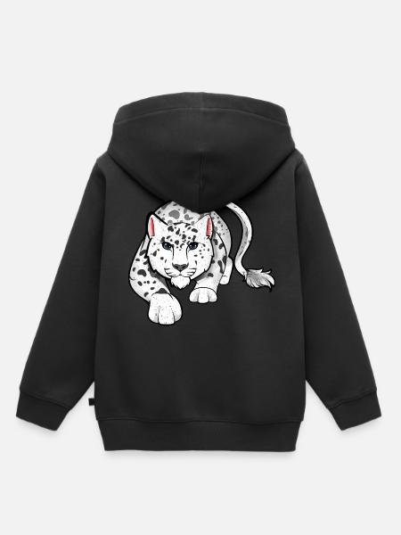 Schneeleopard - Kinder Premium Organic Hoodie - Schwarz