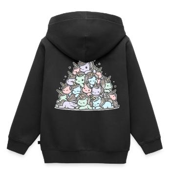 Einhhorn Haufen Lustig - Kinder Premium Organic Hoodie - Schwarz - Hinten - AI Model Kid Male (0cm)