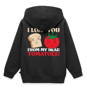 Tomate - Kinder Premium Organic Hoodie - Schwarz - Hinten - AI Model Kid Male (0cm)