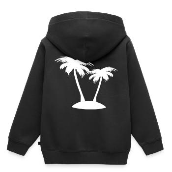 Le design cool du palmier pour le fan des mers du Sud - Sweat Premium à capuche enfant bio - noir - Dos - AI Model Kid Male (0cm)