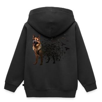 Berger allemand - Sweat Premium à capuche enfant bio - noir - Dos - AI Model Kid Male (0cm)