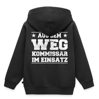 Aus dem Weg Kommissar im Einsatz Design - Kinder Premium Organic Hoodie - Schwarz - Hinten - AI Model Kid Male (0cm)