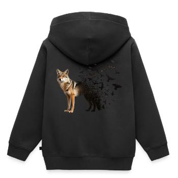 Coyote - Sweat Premium à capuche enfant bio - noir - Dos - AI Model Kid Male (0cm)