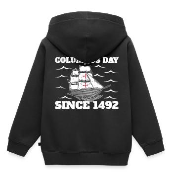 Christopher Columbus - Kinder Premium Organic Hoodie - Schwarz - Hinten - AI Model Kid Male (0cm)