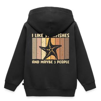 Seestern - Kinder Premium Organic Hoodie - Schwarz - Hinten - AI Model Kid Male (0cm)