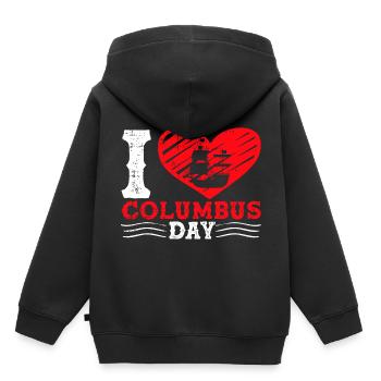 Christopher Columbus - Kinder Premium Organic Hoodie - Schwarz - Hinten - AI Model Kid Male (0cm)