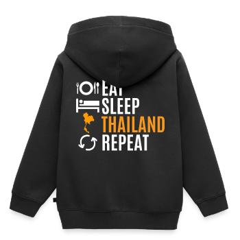 Thailand - Kinder Premium Organic Hoodie - Schwarz - Hinten - AI Model Kid Male (0cm)