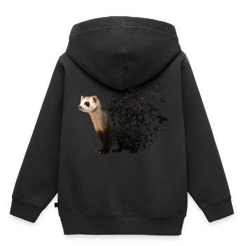 Frettchen - Kinder Premium Organic Hoodie - Schwarz - Hinten - AI Model Kid Male (0cm)