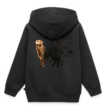 Golden retriever - Sweat Premium à capuche enfant bio - noir - Dos - AI Model Kid Male (0cm)