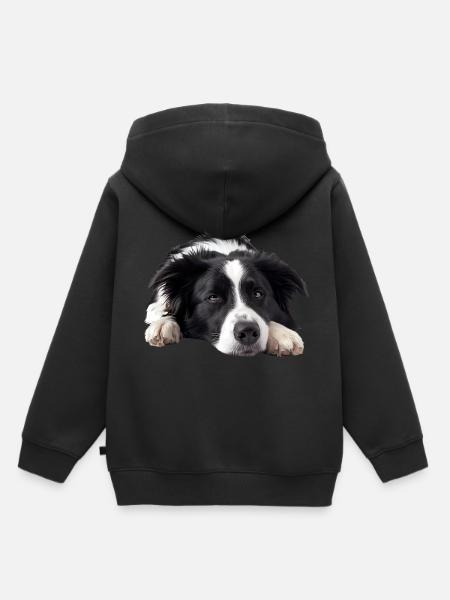 Border Collie - Kids Premium Organic Hoodie - black