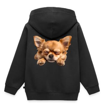 Chihuahua - Sweat Premium à capuche enfant bio - noir - Dos - AI Model Kid Male (0cm)