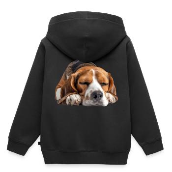 Beagle - Kinder Premium Organic Hoodie - Schwarz - Hinten - AI Model Kid Male (0cm)