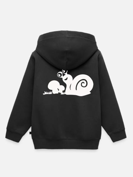 lustige Schnecke - Kinder Premium Organic Hoodie - Schwarz