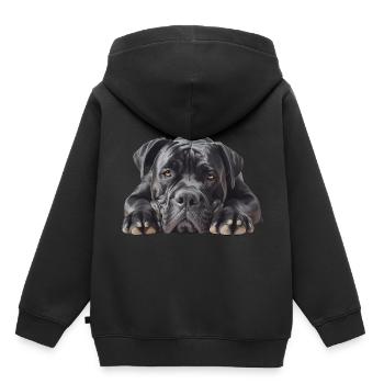 Cane corso - Sweat Premium à capuche enfant bio - noir - Dos - AI Model Kid Male (0cm)