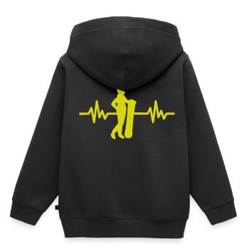 Heartbeat Snowboard - Sports d’hiver Piste de neige - Sweat Premium à capuche enfant bio - noir - Dos - AI Model Kid Male (0cm)
