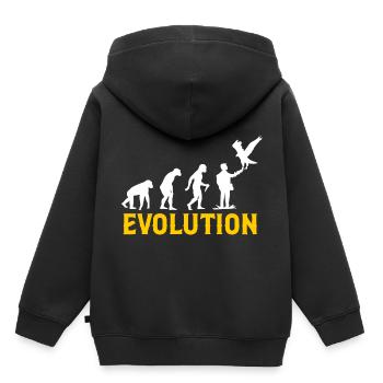 Falknerei Ornithologie Geschenk - Kinder Premium Organic Hoodie - Schwarz - Hinten - AI Model Kid Male (0cm)