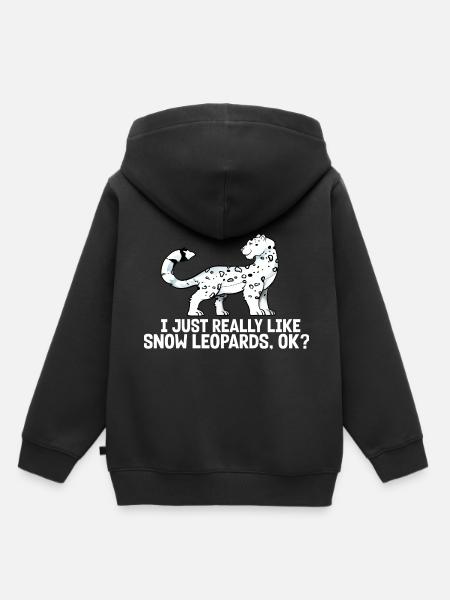 Schneeleopard - Kinder Premium Organic Hoodie - Schwarz