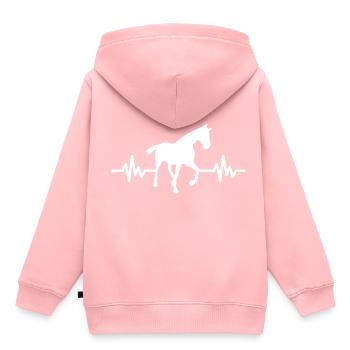 Herzschlag - Pferd Hengst Stute Ross Reitsport - Kinder Premium Organic Hoodie - Rosa - Hinten - AI Model Kid Female (0cm)